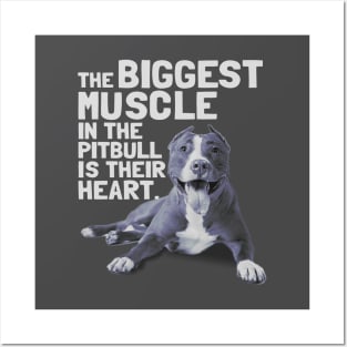 The Biggest Muscle In The Pit Bull Is Their Heart T-Shirt Posters and Art